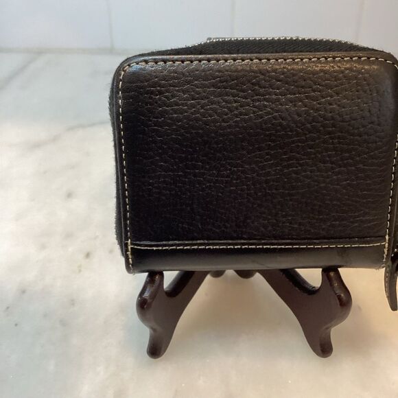 Dooney & Bourke Black Pebbled Leather Bifold Wallet - Picture 5 of 14